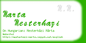 marta mesterhazi business card