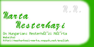 marta mesterhazi business card